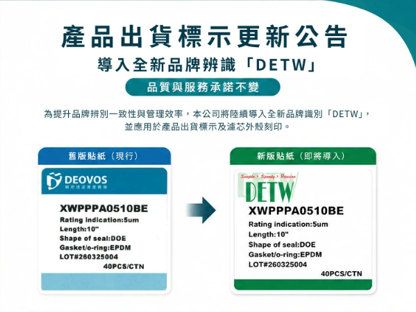 產品出貨標示更新公告